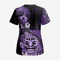 Aotearoa Kia Ora New Zealand Ta Moko Purple Version Scrub Top LT01 - Polynesian Pride
