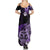 Aotearoa Kia Ora New Zealand Ta Moko Purple Version Summer Maxi Dress LT01 - Polynesian Pride