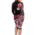 Aotearoa Kia Ora New Zealand Ta Moko Red Version Family Matching Long Sleeve Bodycon Dress and Hawaiian Shirt LT01 - Polynesian Pride