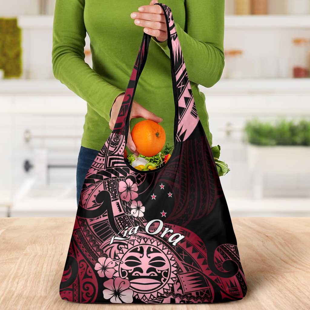 Aotearoa Kia Ora New Zealand Ta Moko Red Version Grocery Bag LT01 - Polynesian Pride