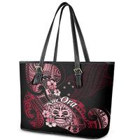 Aotearoa Kia Ora New Zealand Ta Moko Red Version Leather Tote Bag LT01 - Polynesian Pride