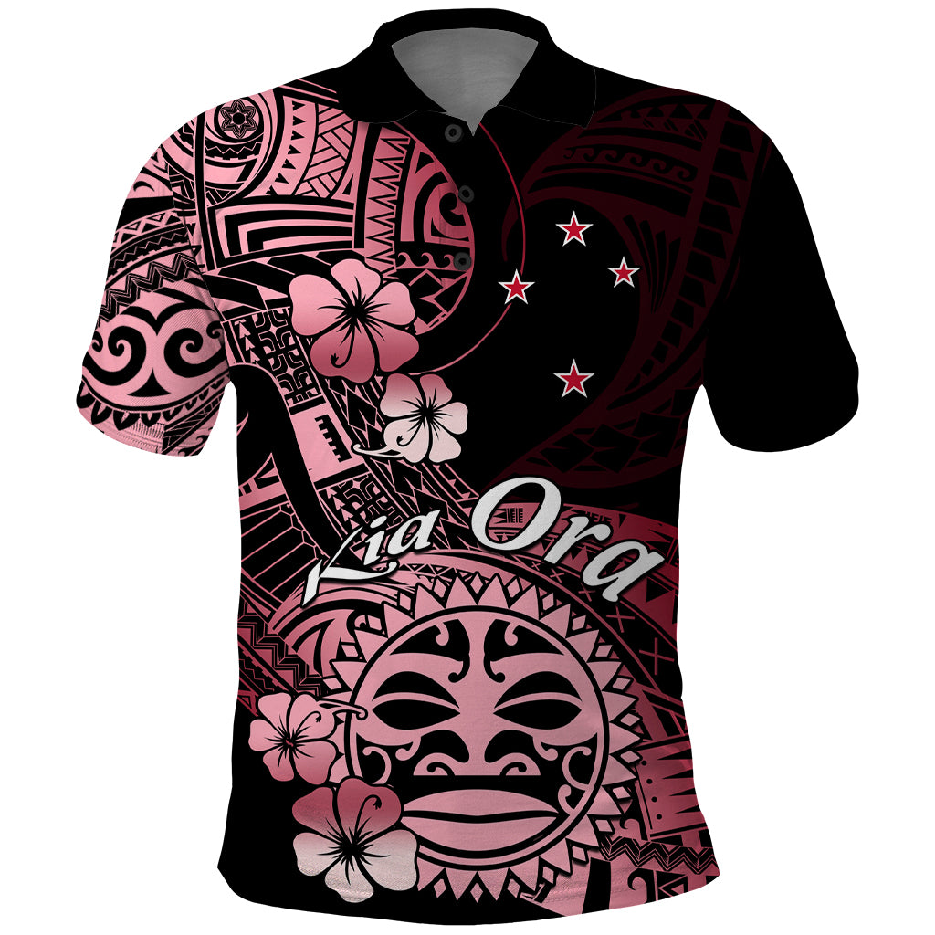 Aotearoa Kia Ora New Zealand Ta Moko Red Version Polo Shirt LT01 Red - Polynesian Pride