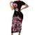 Aotearoa Kia Ora New Zealand Ta Moko Red Version Short Sleeve Bodycon Dress LT01 Long Dress Red - Polynesian Pride