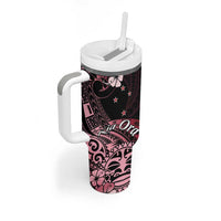 Aotearoa Kia Ora New Zealand Ta Moko Red Version Tumbler With Handle LT01 - Polynesian Pride