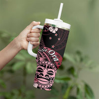 Aotearoa Kia Ora New Zealand Ta Moko Red Version Tumbler With Handle LT01 - Polynesian Pride