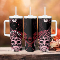 Aotearoa Kia Ora New Zealand Ta Moko Red Version Tumbler With Handle LT01 - Polynesian Pride