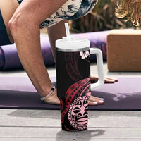 Aotearoa Kia Ora New Zealand Ta Moko Red Version Tumbler With Handle LT01 - Polynesian Pride