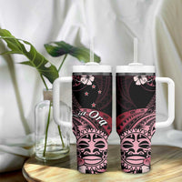Aotearoa Kia Ora New Zealand Ta Moko Red Version Tumbler With Handle LT01 - Polynesian Pride