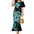 Aotearoa Kia Ora New Zealand Ta Moko Turquoise Version Family Matching Mermaid Dress and Hawaiian Shirt LT01 Mom's Dress Turquoise - Polynesian Pride