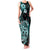 Aotearoa Kia Ora New Zealand Ta Moko Turquoise Version Family Matching Tank Maxi Dress and Hawaiian Shirt LT01 Mom's Dress Turquoise - Polynesian Pride