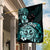 Aotearoa Kia Ora New Zealand Ta Moko Turquoise Version Garden Flag LT01 House Flag Turquoise - Polynesian Pride