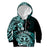 Aotearoa Kia Ora New Zealand Ta Moko Turquoise Version Kid Hoodie LT01 Hoodie Turquoise - Polynesian Pride