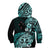 Aotearoa Kia Ora New Zealand Ta Moko Turquoise Version Kid Hoodie LT01 - Polynesian Pride