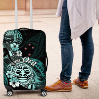 Aotearoa Kia Ora New Zealand Ta Moko Turquoise Version Luggage Cover LT01 Turquoise - Polynesian Pride