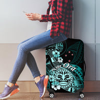 Aotearoa Kia Ora New Zealand Ta Moko Turquoise Version Luggage Cover LT01 - Polynesian Pride