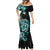 Aotearoa Kia Ora New Zealand Ta Moko Turquoise Version Mermaid Dress LT01 - Polynesian Pride