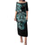 Aotearoa Kia Ora New Zealand Ta Moko Turquoise Version Puletasi LT01 Long Dress Turquoise - Polynesian Pride