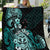 Aotearoa Kia Ora New Zealand Ta Moko Turquoise Version Quilt LT01 Turquoise - Polynesian Pride