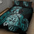 Aotearoa Kia Ora New Zealand Ta Moko Turquoise Version Quilt Bed Set LT01 - Polynesian Pride