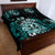 Aotearoa Kia Ora New Zealand Ta Moko Turquoise Version Quilt Bed Set LT01 - Polynesian Pride