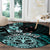 Aotearoa Kia Ora New Zealand Ta Moko Turquoise Version Round Carpet LT01 - Polynesian Pride