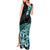 Aotearoa Kia Ora New Zealand Ta Moko Turquoise Version Tank Maxi Dress LT01 - Polynesian Pride