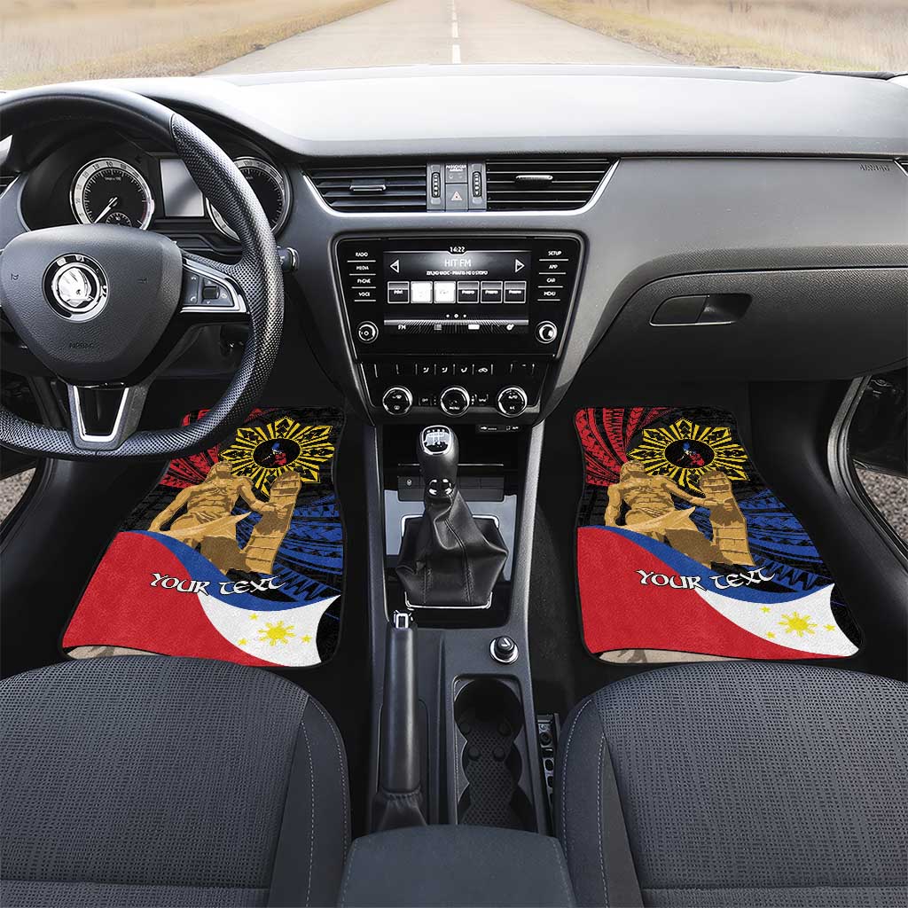 Lapulapu The First Filipino Hero Car Mats Polynesian Pattern LT01 Set 2pcs - Front Black - Polynesian Pride