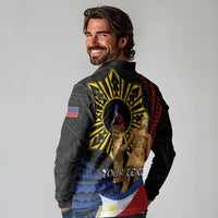 Personalized Lapulapu The First Filipino Hero Long Sleeve Polo Shirt Polynesian Pattern LT01 - Polynesian Pride