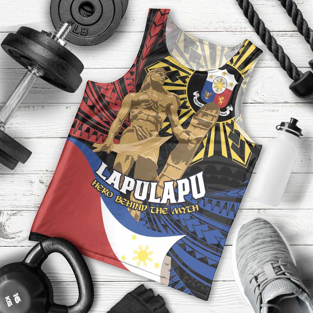 Personalized Lapulapu The First Filipino Hero Men Tank Top Polynesian Pattern LT01 - Polynesian Pride