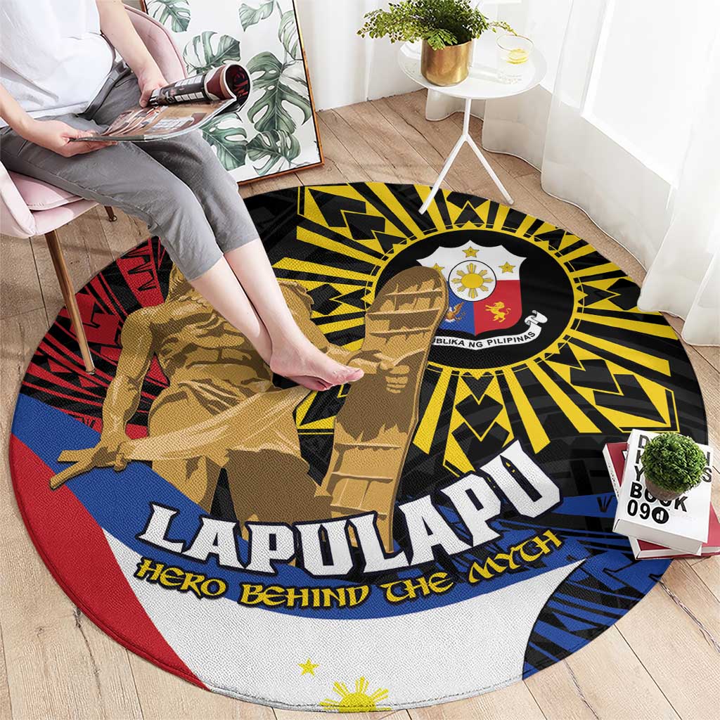 Lapulapu The First Filipino Hero Round Carpet Polynesian Pattern LT01 - Polynesian Pride