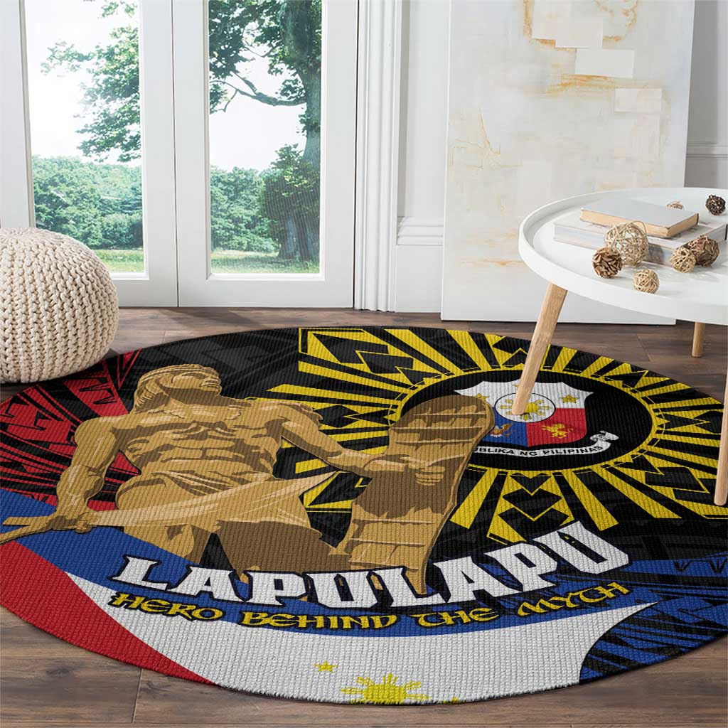 Lapulapu The First Filipino Hero Round Carpet Polynesian Pattern LT01 - Polynesian Pride