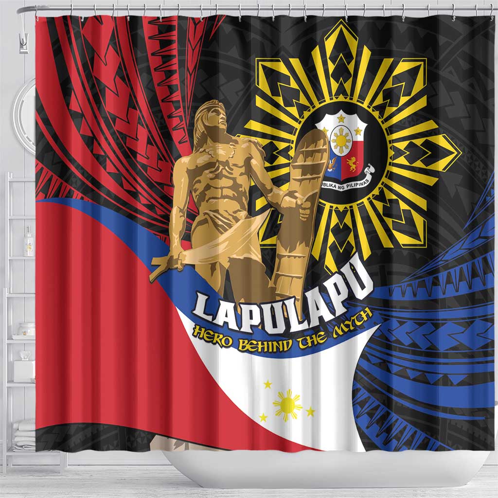 Lapulapu The First Filipino Hero Shower Curtain Polynesian Pattern LT01 - Polynesian Pride