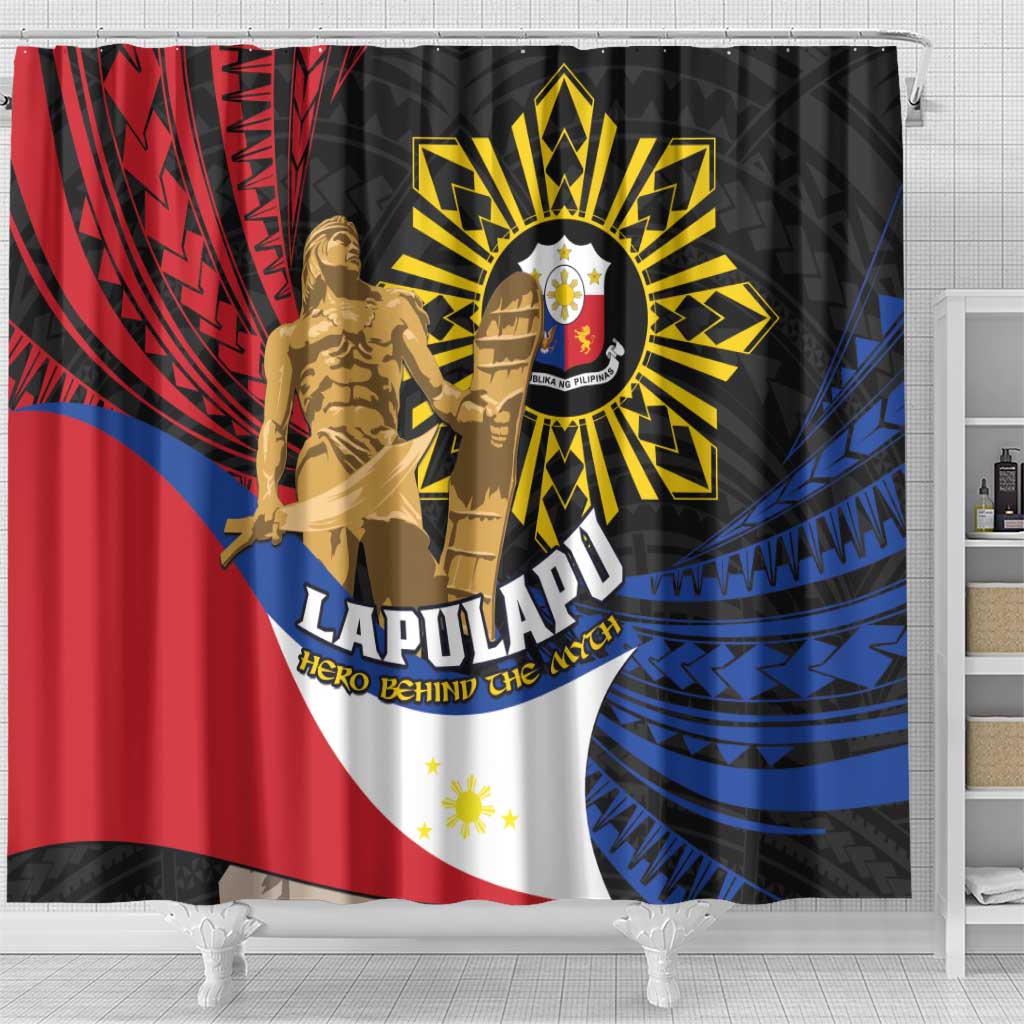 Lapulapu The First Filipino Hero Shower Curtain Polynesian Pattern LT01 - Polynesian Pride