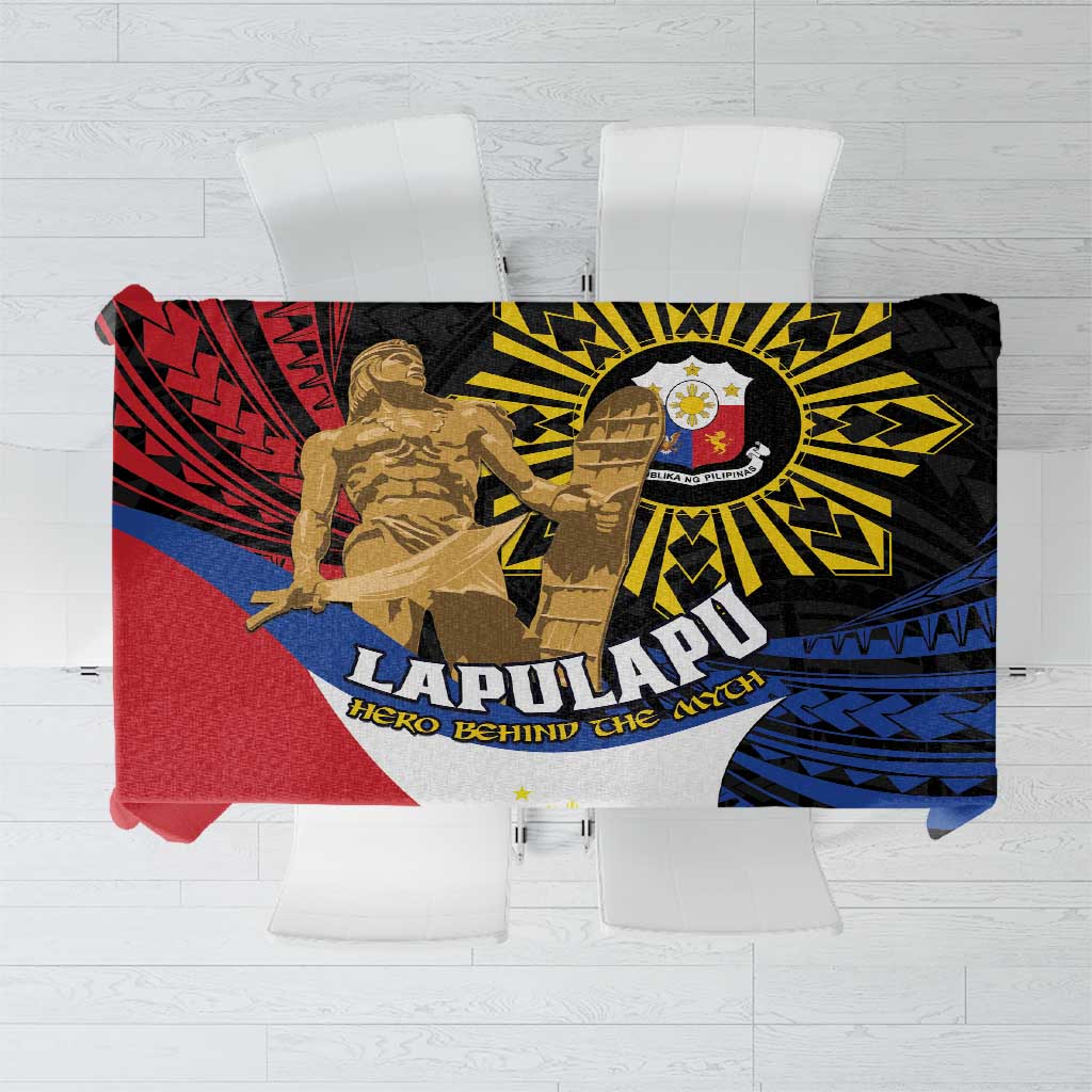 Lapulapu The First Filipino Hero Tablecloth Polynesian Pattern