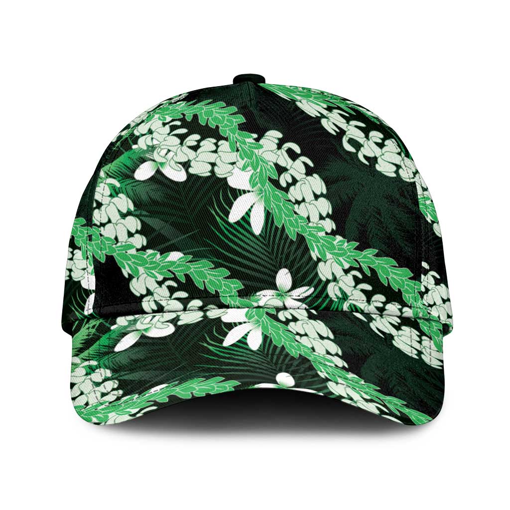 Puakenikeni Maile Lei Classic Cap Frangipani Green Tropical Leaves LT01 Universal Fit Green - Polynesian Pride