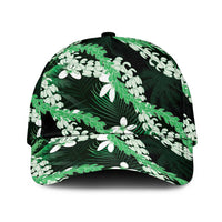 Puakenikeni Maile Lei Classic Cap Frangipani Green Tropical Leaves LT01 Universal Fit Green - Polynesian Pride