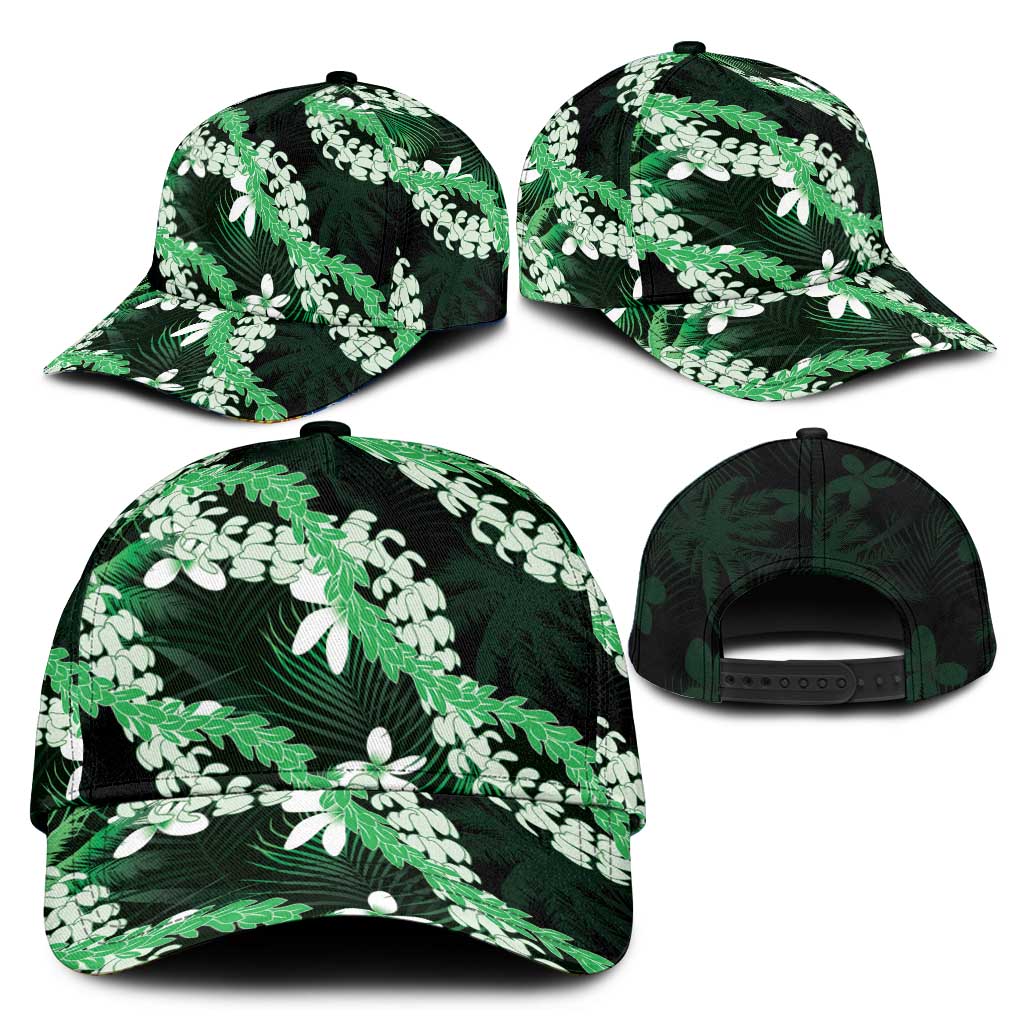 Puakenikeni Maile Lei Classic Cap Frangipani Green Tropical Leaves LT01 - Polynesian Pride