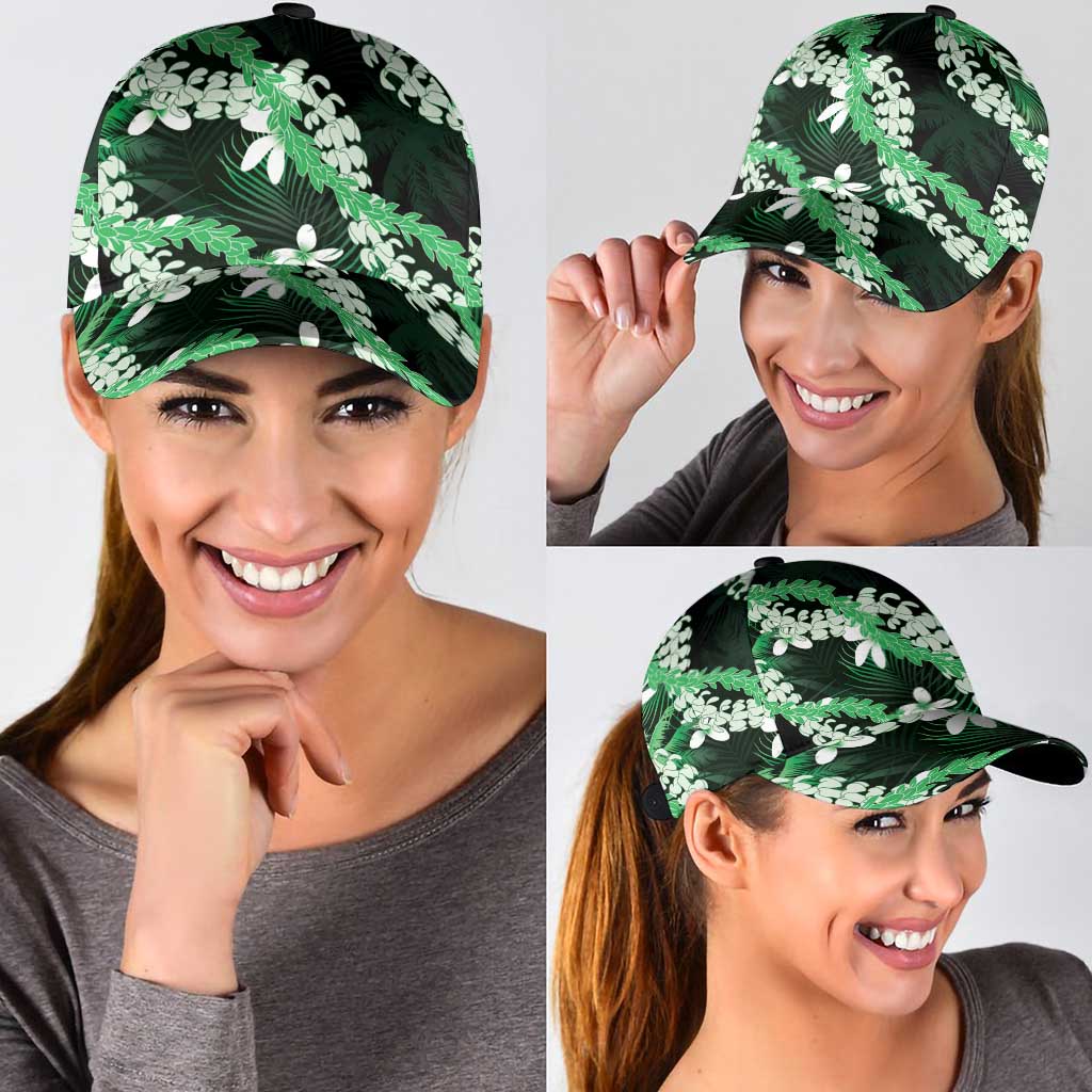 Puakenikeni Maile Lei Classic Cap Frangipani Green Tropical Leaves LT01 - Polynesian Pride