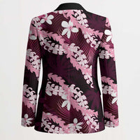 Puakenikeni Maile Lei Blazer Frangipani Pink Tropical Leaves LT01 - Polynesian Pride