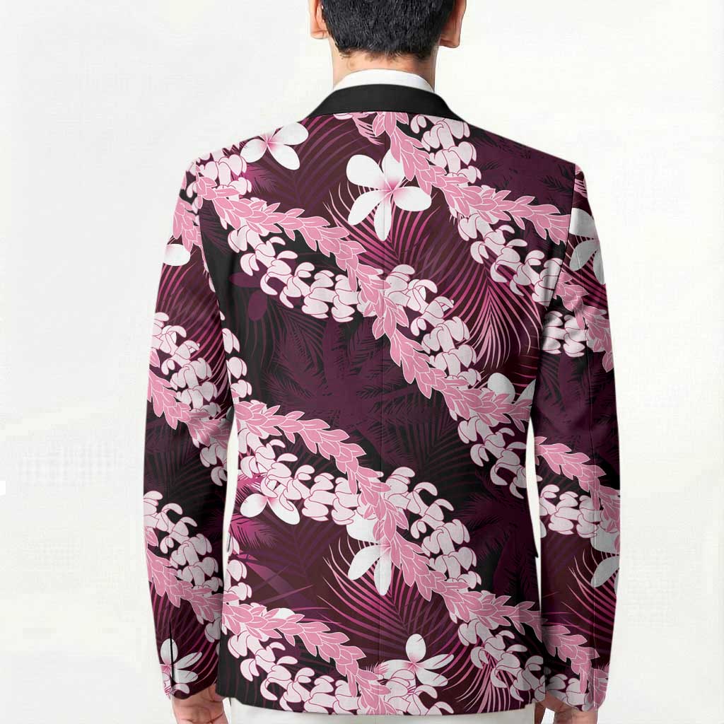Puakenikeni Maile Lei Blazer Frangipani Pink Tropical Leaves LT01 - Polynesian Pride