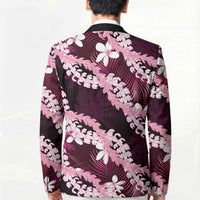 Puakenikeni Maile Lei Blazer Frangipani Pink Tropical Leaves LT01 - Polynesian Pride