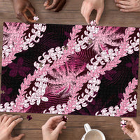 Puakenikeni Maile Lei Puzzle Frangipani Pink Tropical Leaves LT01 - Polynesian Pride