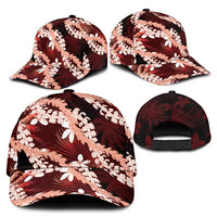 Puakenikeni Maile Lei Classic Cap Frangipani Red Tropical Leaves LT01 - Polynesian Pride