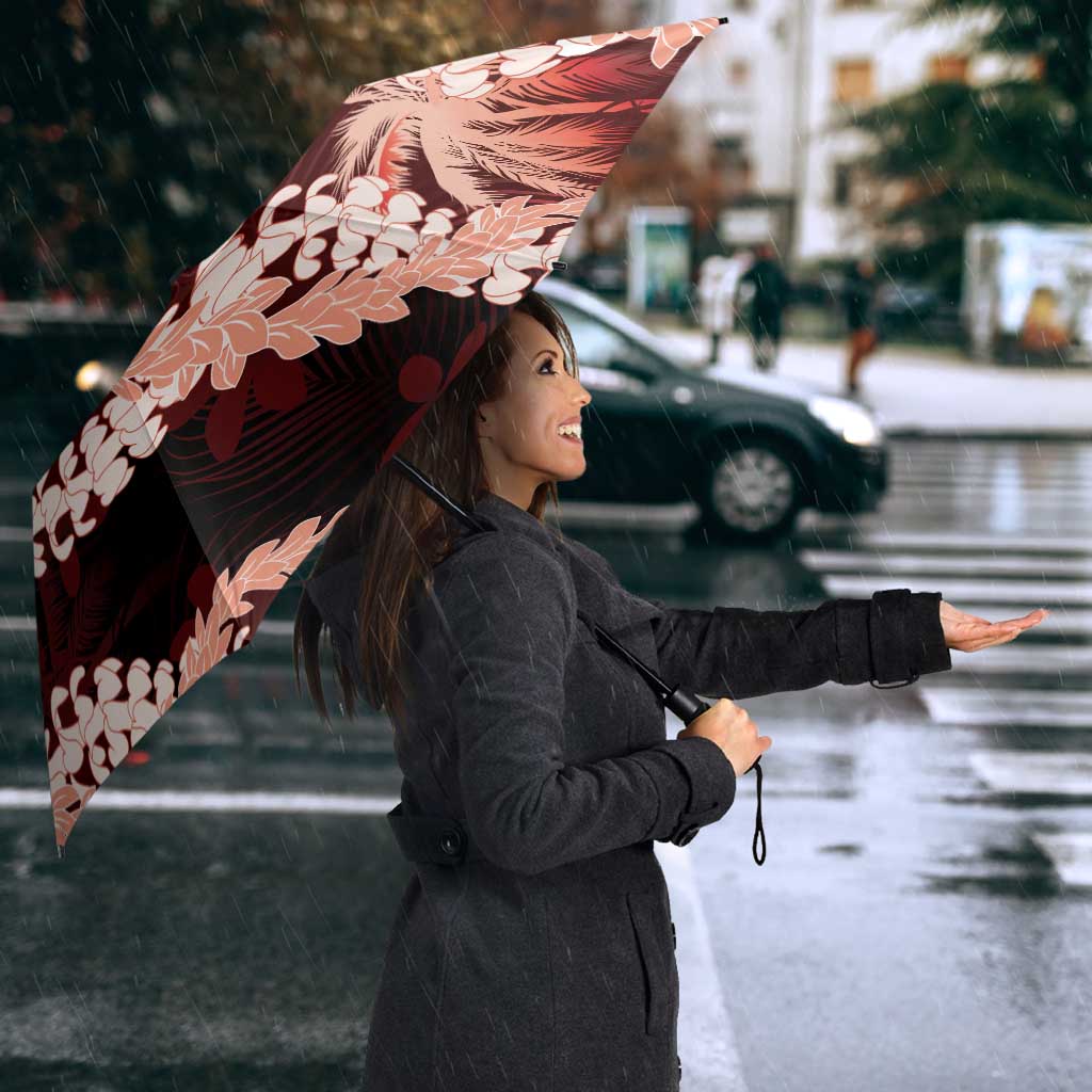 Puakenikeni Maile Lei Umbrella Frangipani Red Tropical Leaves LT01 - Polynesian Pride