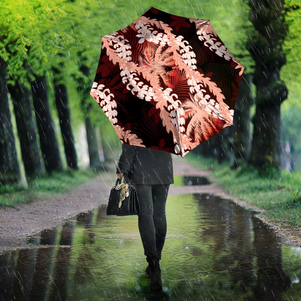 Puakenikeni Maile Lei Umbrella Frangipani Red Tropical Leaves LT01 - Polynesian Pride