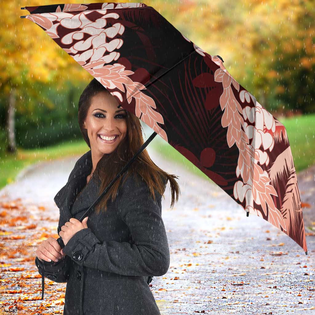 Puakenikeni Maile Lei Umbrella Frangipani Red Tropical Leaves LT01 - Polynesian Pride