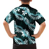 Puakenikeni Maile Lei Hawaiian Shirt Frangipani Turquoise Tropical Leaves LT01 - Polynesian Pride