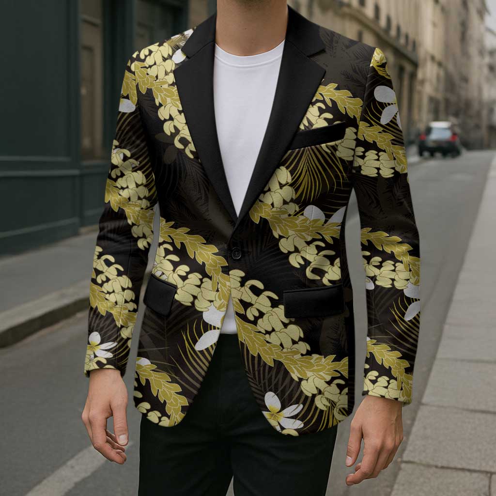 Puakenikeni Maile Lei Blazer Frangipani Yellow Tropical Leaves LT01 - Polynesian Pride