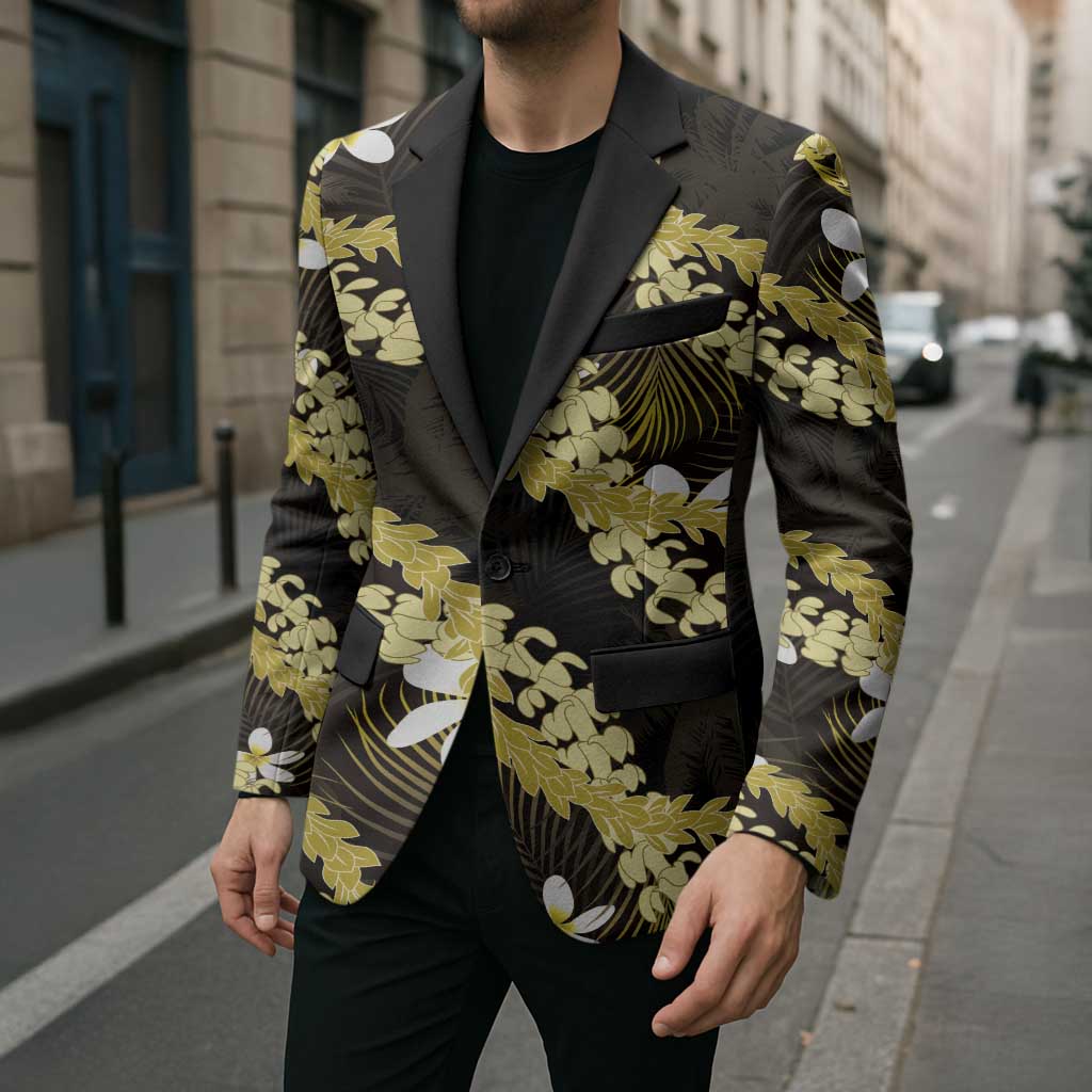 Puakenikeni Maile Lei Blazer Frangipani Yellow Tropical Leaves LT01 - Polynesian Pride
