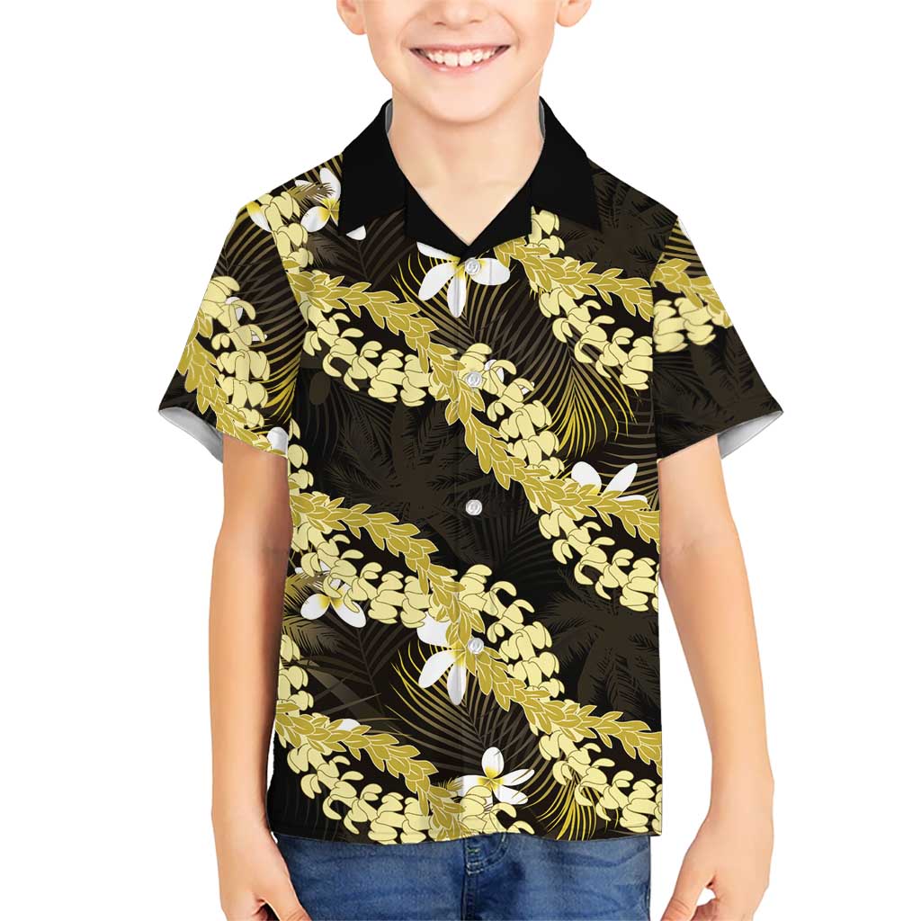 Puakenikeni Maile Lei Hawaiian Shirt Frangipani Yellow Tropical Leaves LT01 - Polynesian Pride